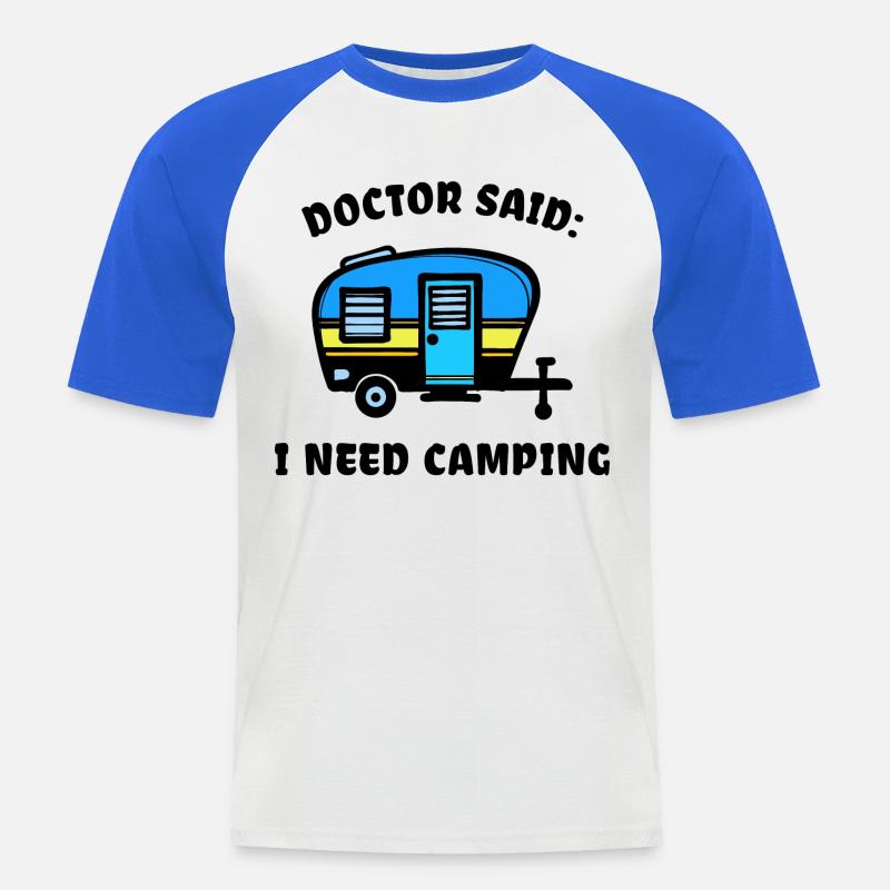 Camper Camping Wohnmobil Statement Wanderer - Männer Baseball-T-Shirt - Weiß/Royalblau