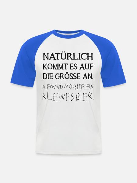 niemand möchte ein kleines bier - Männer Baseball-T-Shirt - Weiß/Royalblau