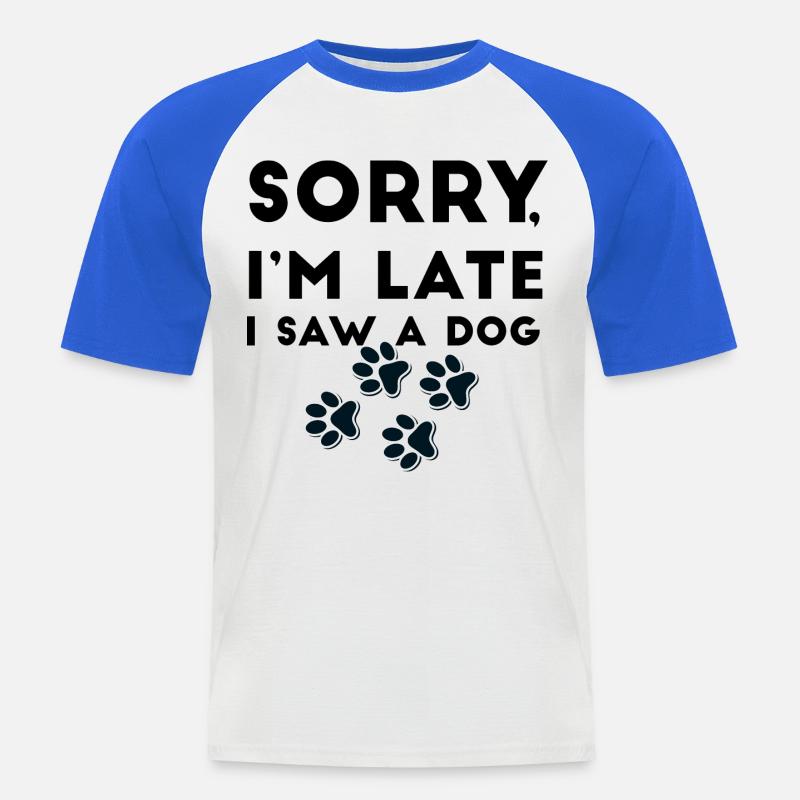 Pawprint Quartet Outline - Men's Baseball T-Shirt - white/royal blue