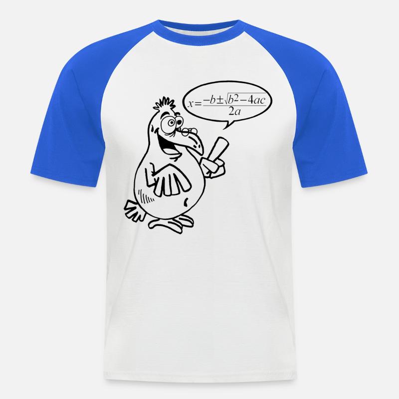 Schwarzer Schlauer Vogel - Männer Baseball-T-Shirt - Weiß/Royalblau