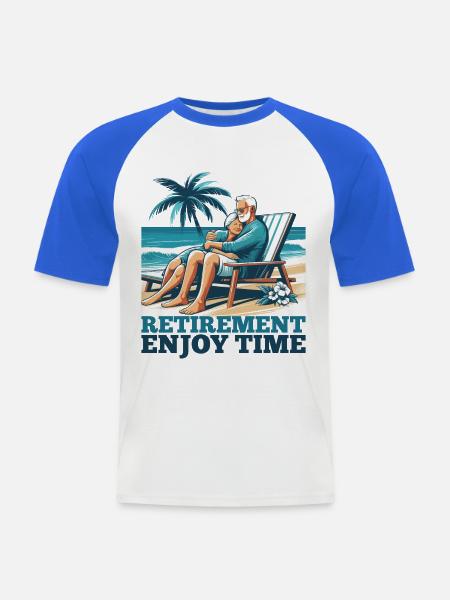 Retirement Retirement Time Enjoy Gift - Men's Baseball T-Shirt - white/royal blue