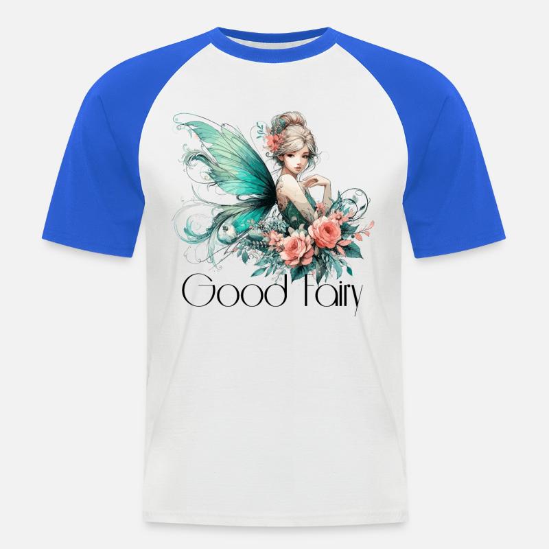 Gute Fee Geschenk - Männer Baseball-T-Shirt - Weiß/Royalblau