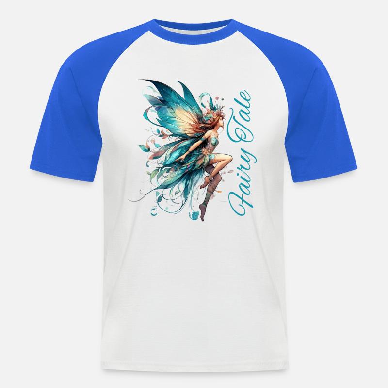 Fee Märchen Geschenk - Männer Baseball-T-Shirt - Weiß/Royalblau