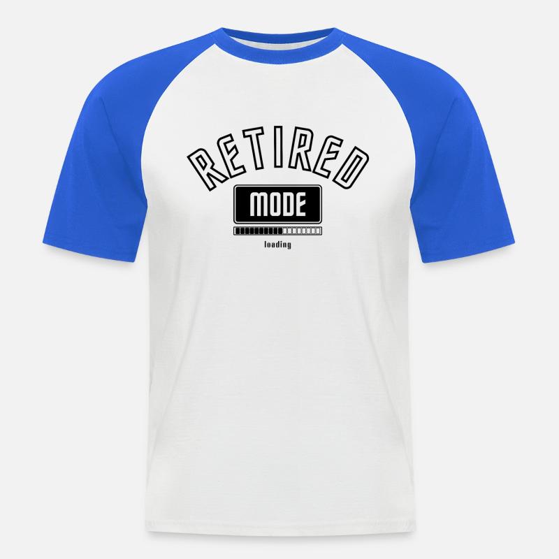 Vorfreude Rentner Modus wird geladen. - Männer Baseball-T-Shirt - Weiß/Royalblau