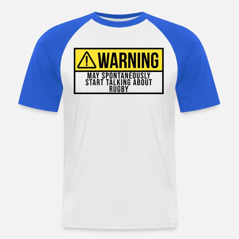 Rugby - Men's Baseball T-Shirt - white/royal blue
