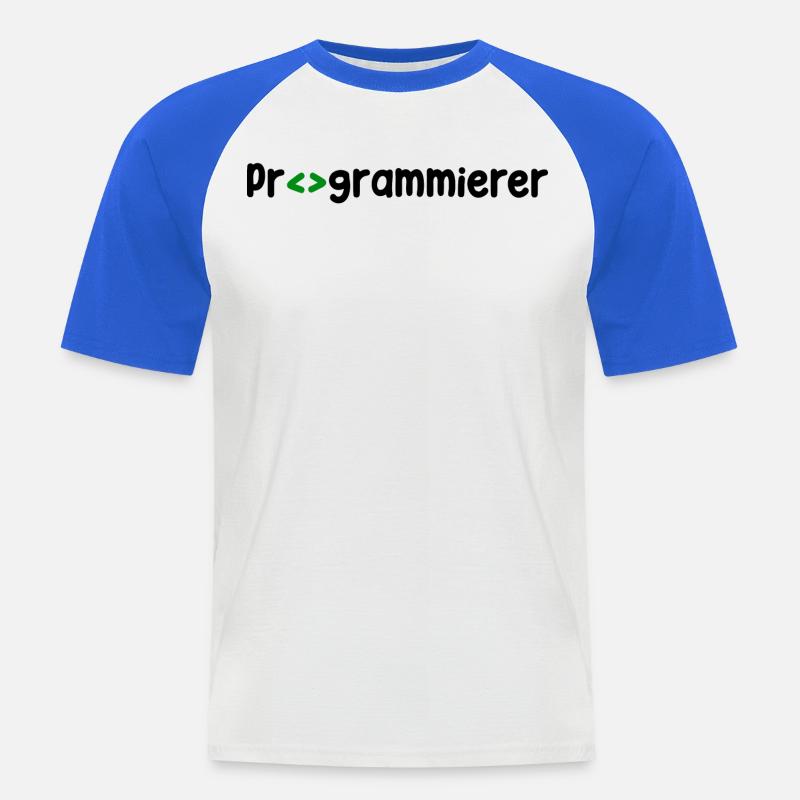 Programmierer Developer Webentwickler Skripting - Männer Baseball-T-Shirt - Weiß/Royalblau