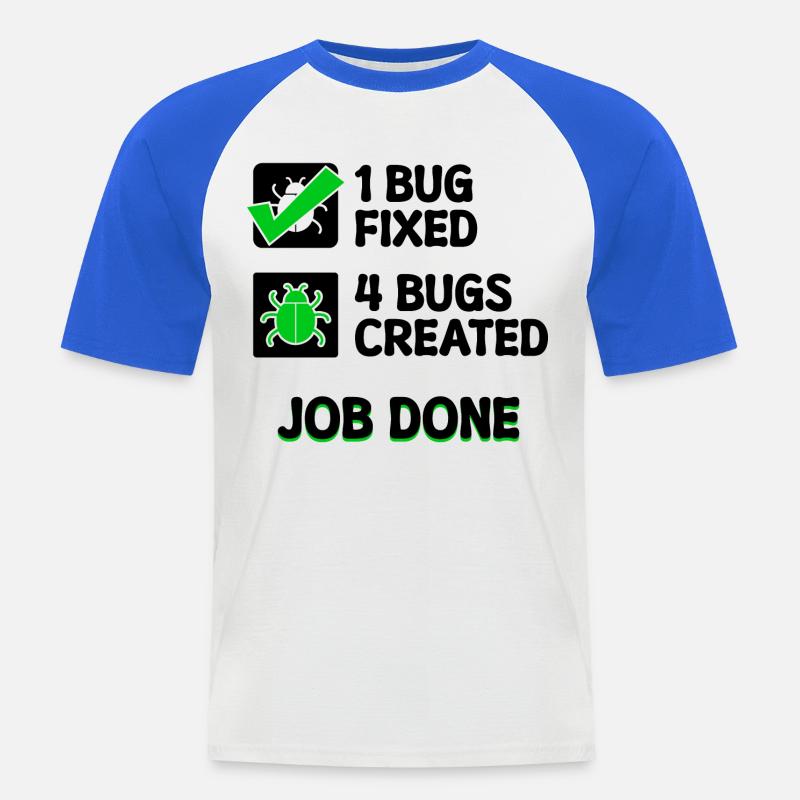 Programmierer Developer Bugfixing Bugs Skripting - Männer Baseball-T-Shirt - Weiß/Royalblau