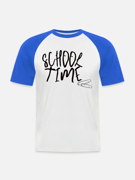 School Time – Minimal Schulstart Design - Männer Baseball-T-Shirt - Weiß/Royalblau
