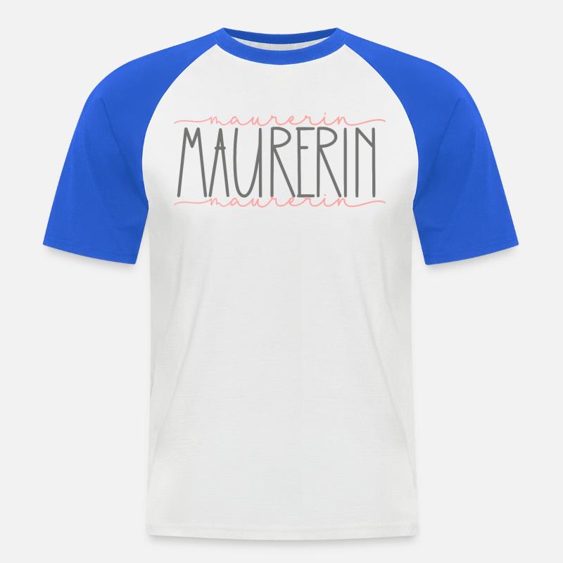 Maurerin Geschenk Handwerkerin Beruf - Männer Baseball-T-Shirt - Weiß/Royalblau