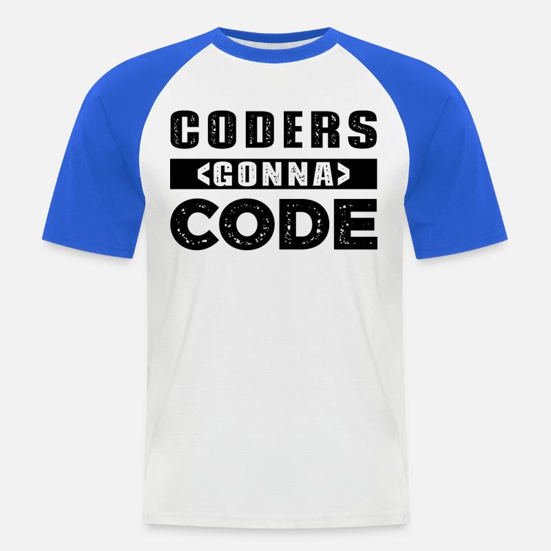 Coders Gonna Code - Männer Baseball-T-Shirt - Weiß/Royalblau