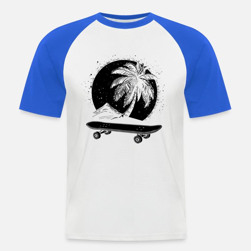 Skateboarding - Men's Baseball T-Shirt - white/royal blue