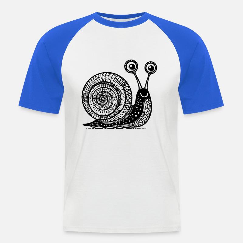 Snail's Pace: Langsame und stetige Zen-Kunst - Männer Baseball-T-Shirt - Weiß/Royalblau