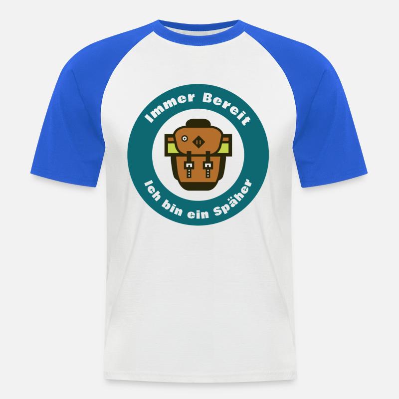 Immer bereit – ich bin ein Scout - Männer Baseball-T-Shirt - Weiß/Royalblau
