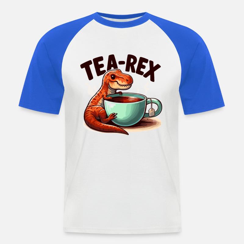Tee Rex Tee-Rex Teetrinker Geschenk - Männer Baseball-T-Shirt - Weiß/Royalblau