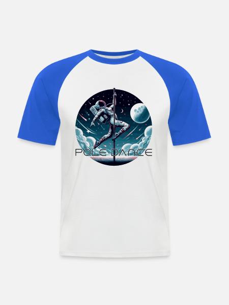 Pole Dance Astronautin Poledance Geschenk - Männer Baseball-T-Shirt - Weiß/Royalblau