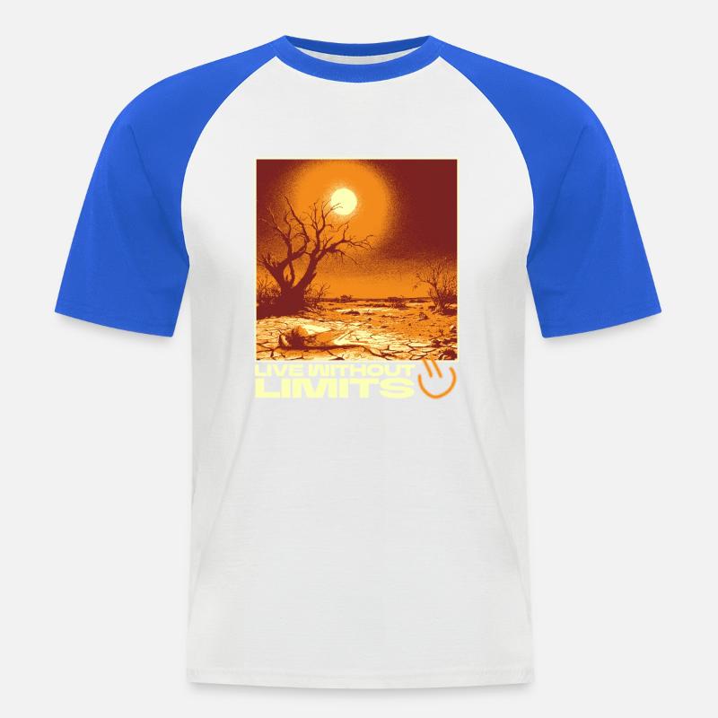 Live Without Limits – Surreal Desert Scene - Männer Baseball-T-Shirt - Weiß/Royalblau
