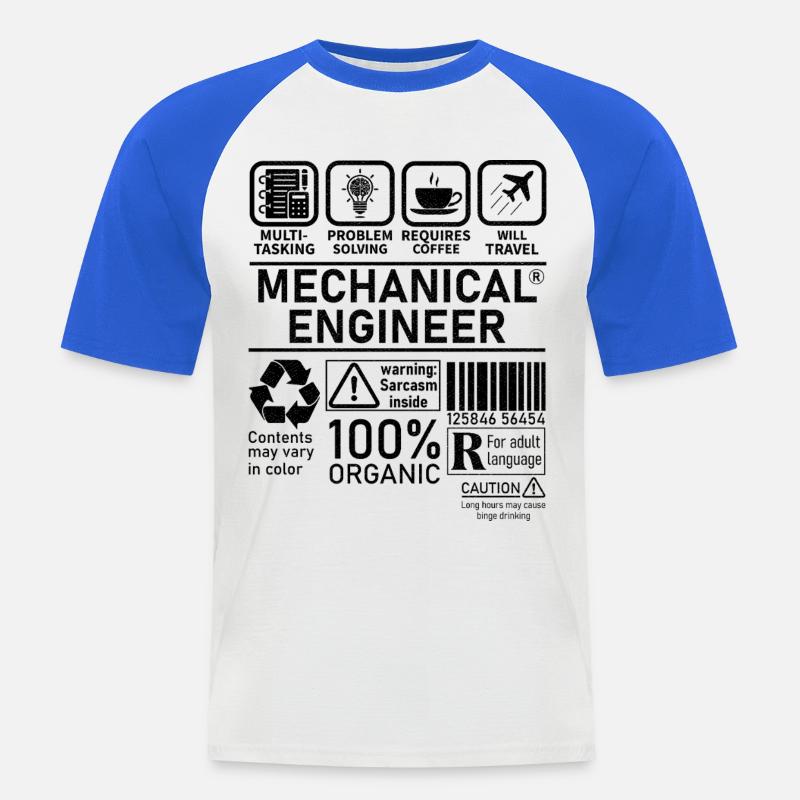 Mechanical Engineer multi tasking problem solving - Men's Baseball T-Shirt - white/royal blue