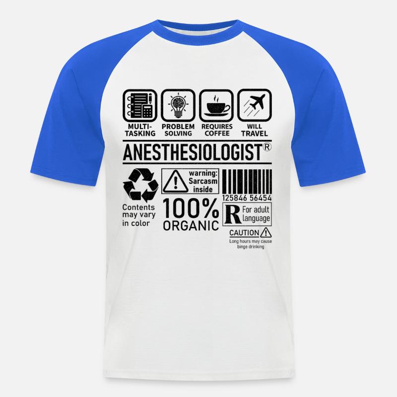 Anesthesiologist multi tasking problem solving - Männer Baseball-T-Shirt - Weiß/Royalblau