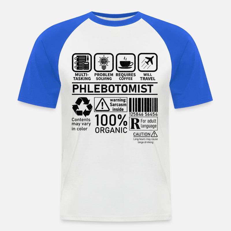 Phlebotomist multi tasking problem solving - Männer Baseball-T-Shirt - Weiß/Royalblau
