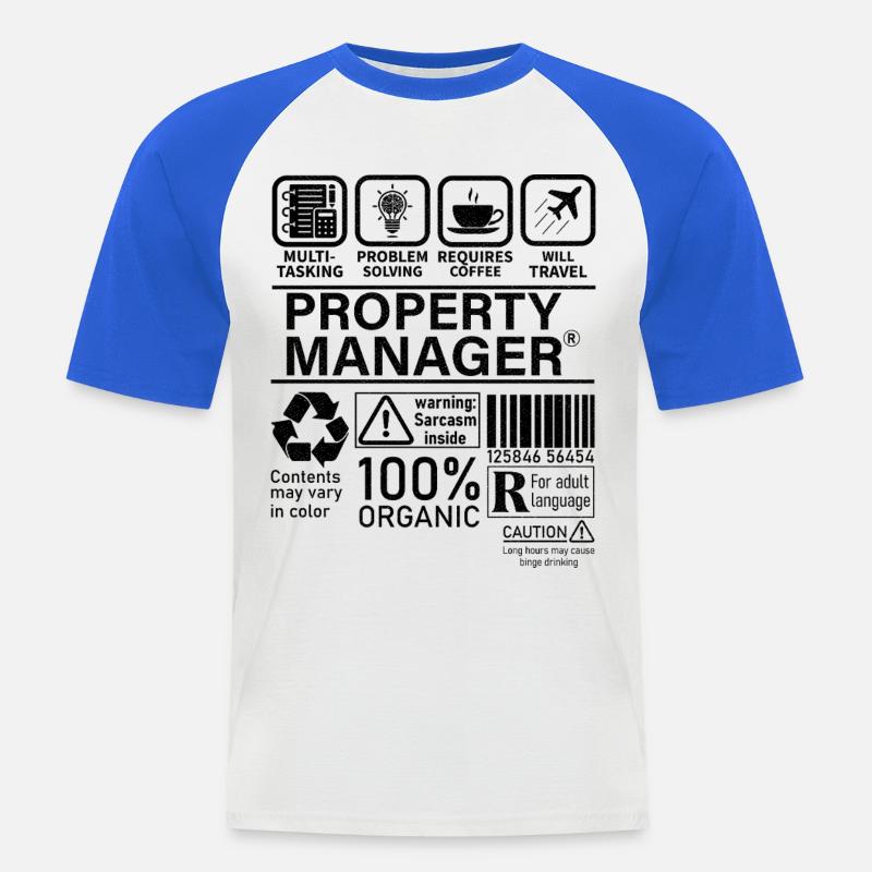 Property Manager Multi Tasking Problem Solving - Men's Baseball T-Shirt - white/royal blue