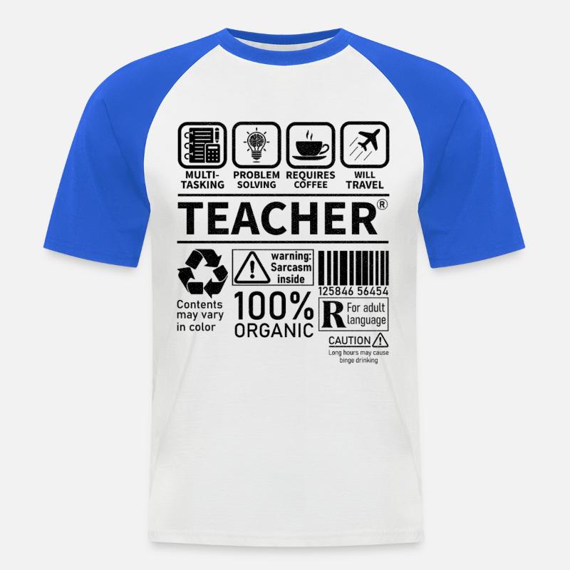 Teacher multi tasking problem solving requires - Men's Baseball T-Shirt - white/royal blue