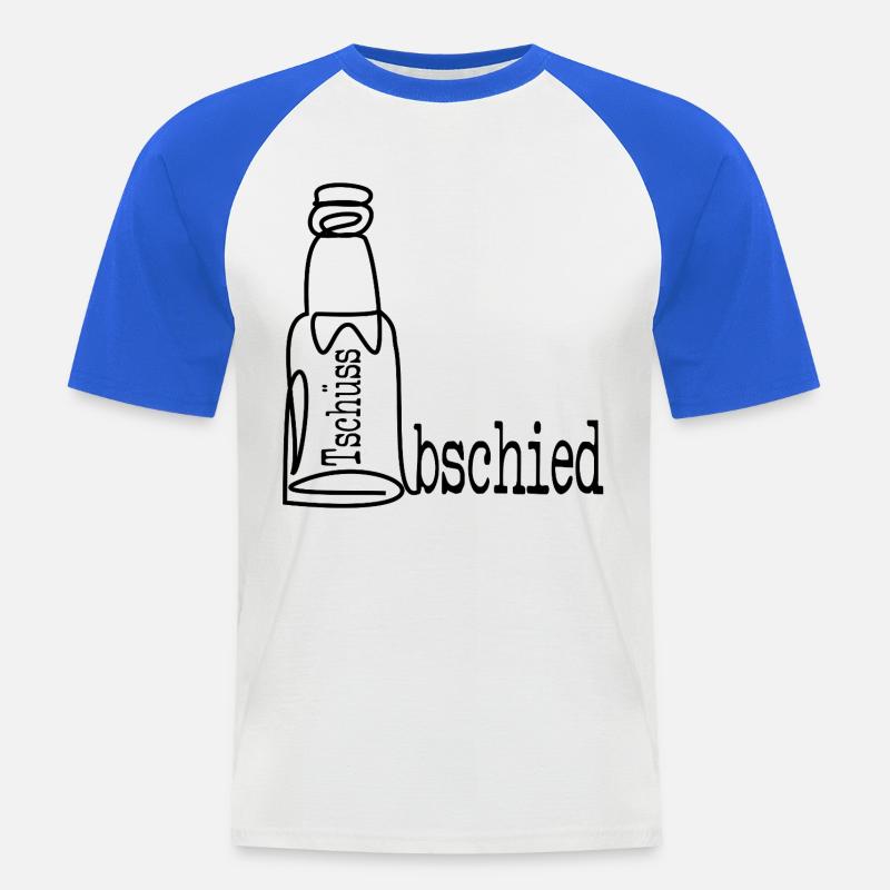 ABSCHIEDSPARTY ABSCHIED BIER - Männer Baseball-T-Shirt - Weiß/Royalblau
