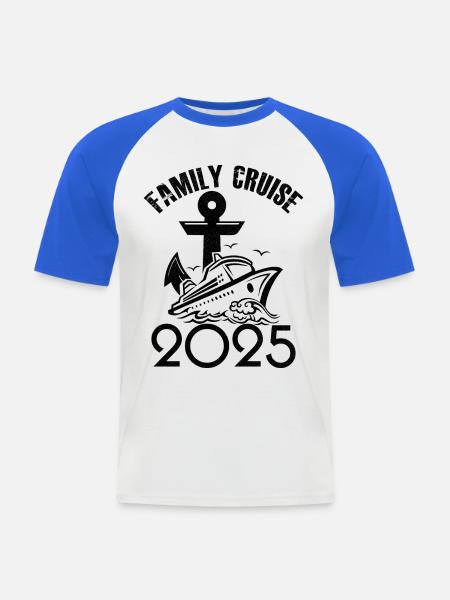 Family cruise 2025 - Men's Baseball T-Shirt - white/royal blue