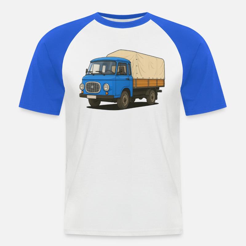 Ost-Pritsche - Männer Baseball-T-Shirt - Weiß/Royalblau