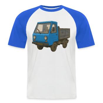 Kleiner Kraftzwerg - Männer Baseball-T-Shirt - Weiß/Royalblau - Vorne