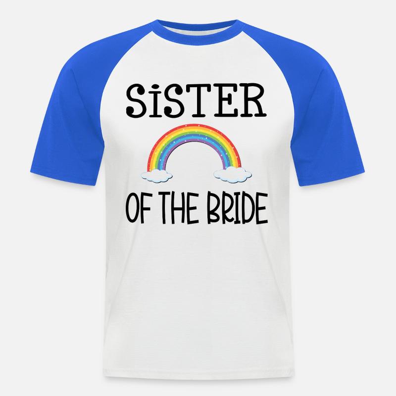 REGENBOGENSCHWESTER DER BRAUT - Männer Baseball-T-Shirt - Weiß/Royalblau