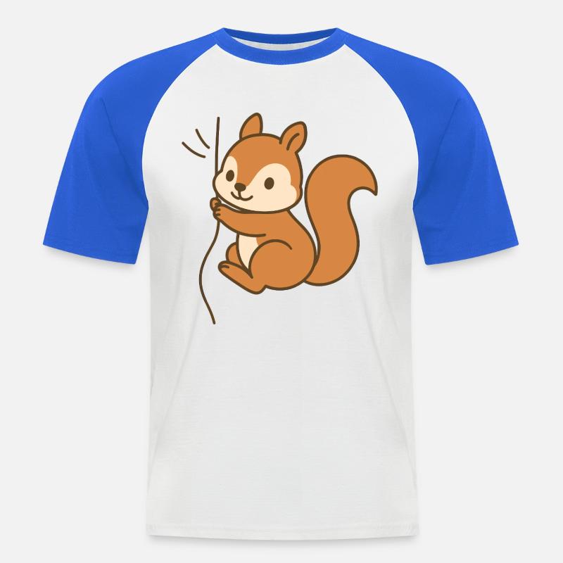 Eingekuschelt Eichhörnchen - Männer Baseball-T-Shirt - Weiß/Royalblau