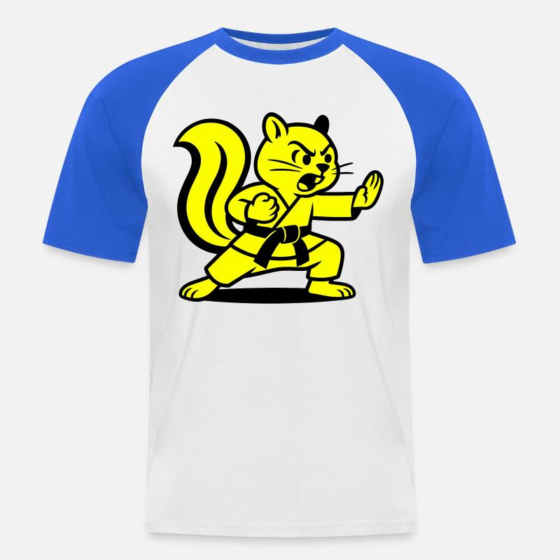 Karate Eichhörnchen! - Männer Baseball-T-Shirt - Weiß/Royalblau