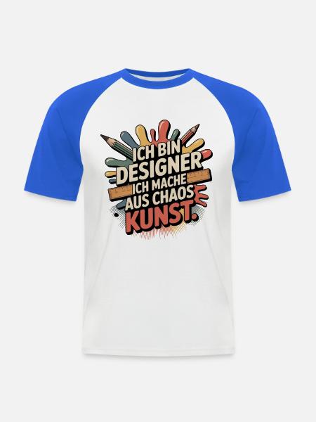 Ich bin ein Designer - Mediengestalter - Männer Baseball-T-Shirt - Weiß/Royalblau