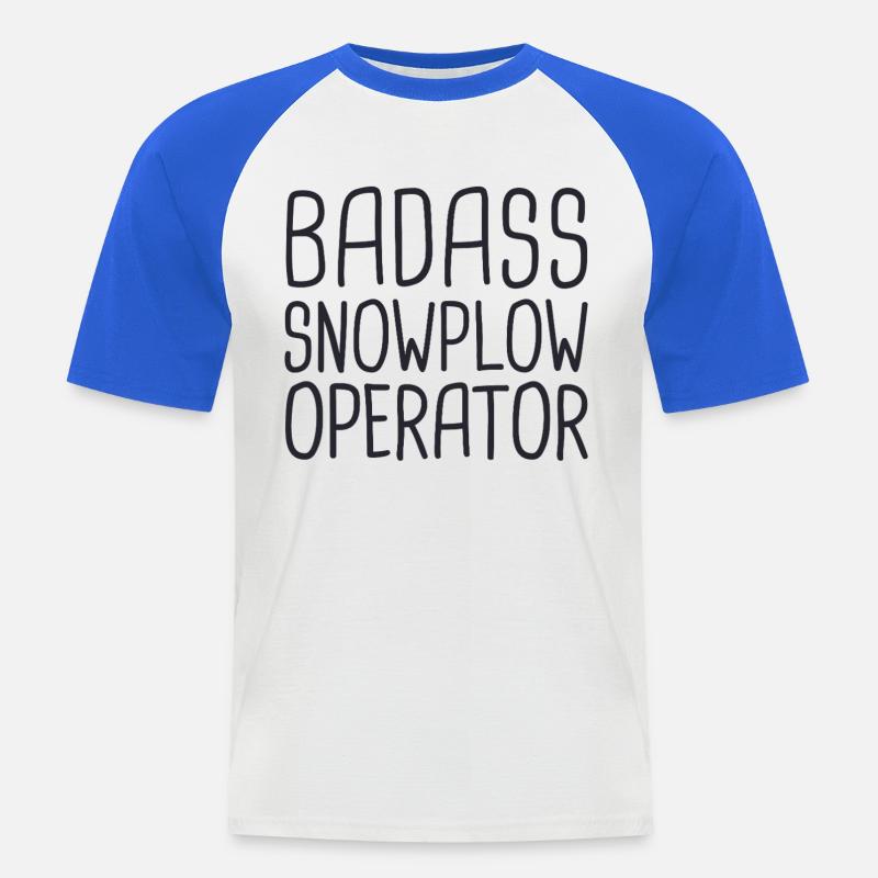Snowplow Operator Badass Schneepflugfahrer - Männer Baseball-T-Shirt - Weiß/Royalblau