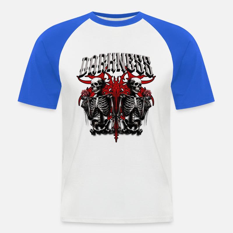 Dunkle Skelette im Gothic Stil - Männer Baseball-T-Shirt - Weiß/Royalblau