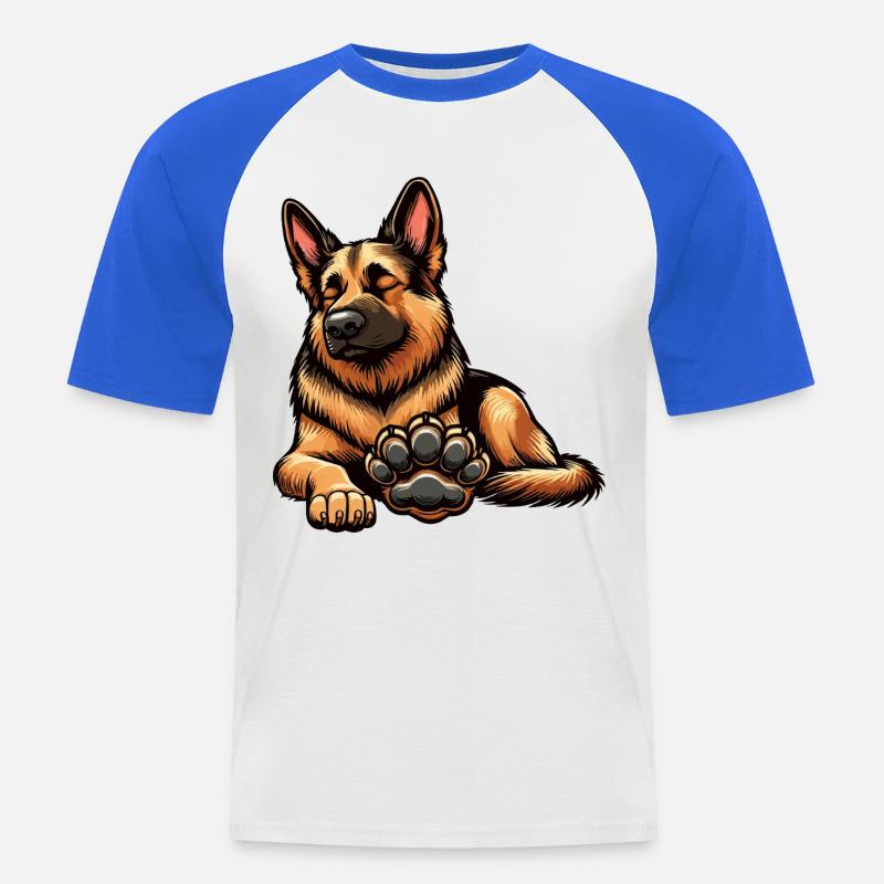 Deutscher Schäferhund Schäferhunde Schäferhunde - Männer Baseball-T-Shirt - Weiß/Royalblau