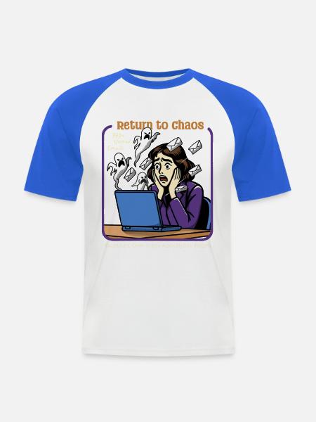 Rückkehr ins Chaos - Männer Baseball-T-Shirt - Weiß/Royalblau