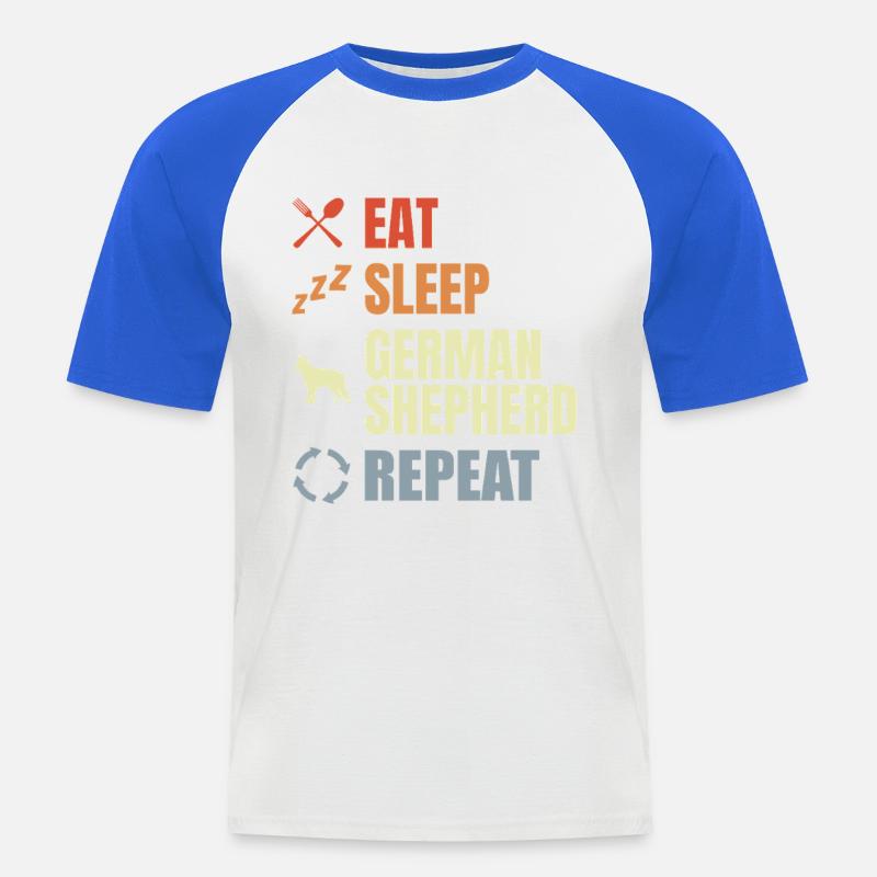 Schäferhund Routine - Männer Baseball-T-Shirt - Weiß/Royalblau