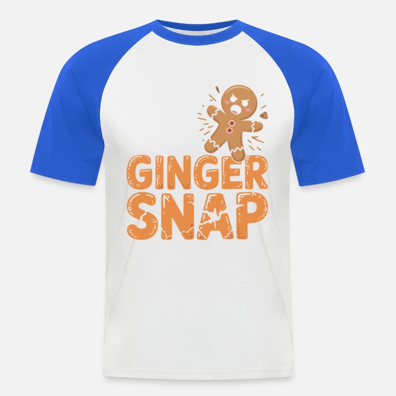 Don't Make This Ginger Snap - Männer Baseball-T-Shirt - Weiß/Royalblau