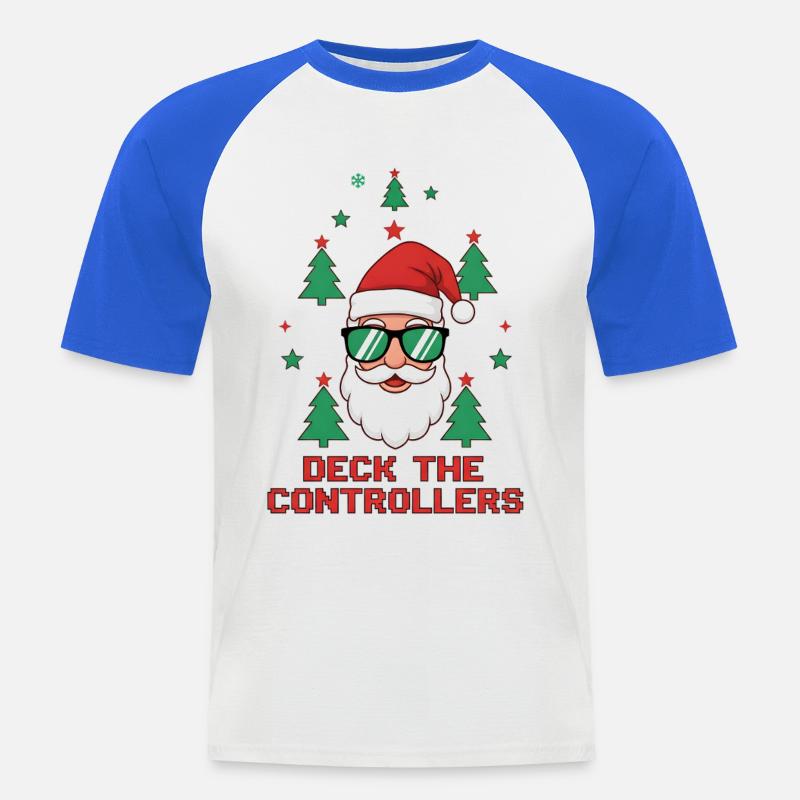 Decken Sie die Controller aus - Männer Baseball-T-Shirt - Weiß/Royalblau