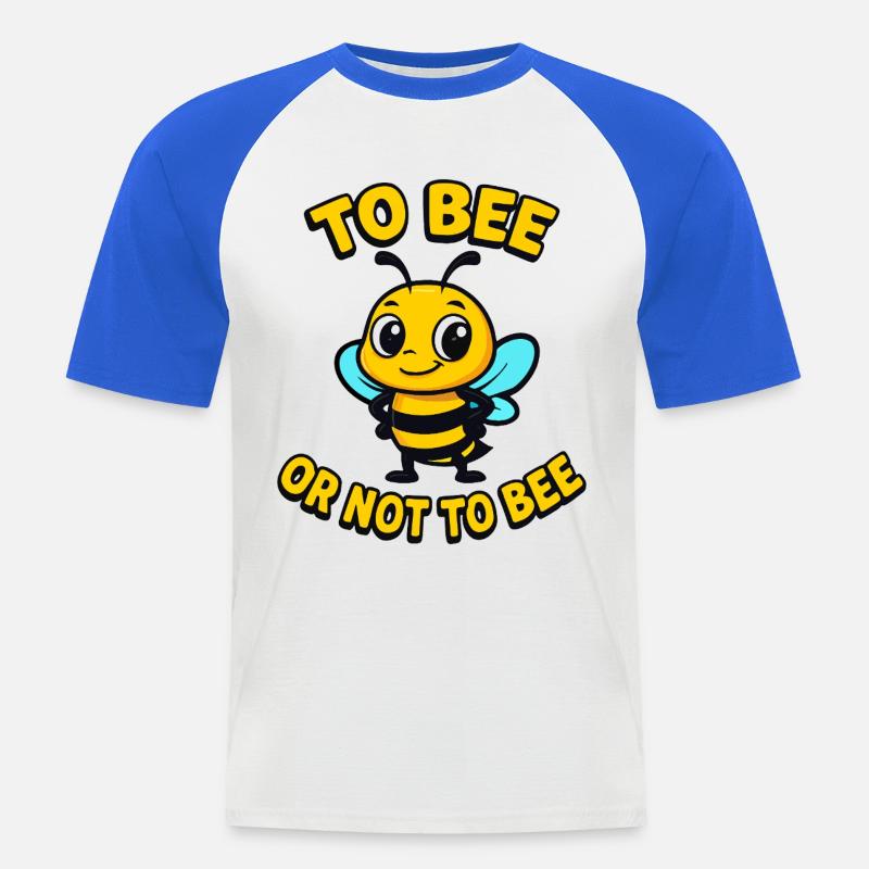 Biene oder nicht Biene - Männer Baseball-T-Shirt - Weiß/Royalblau