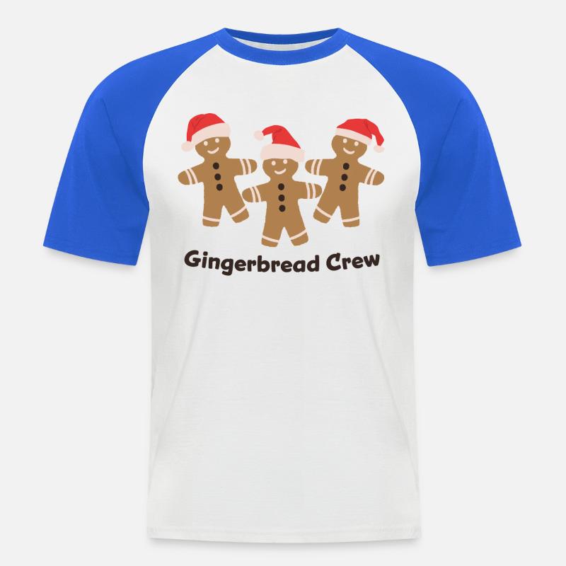 Gingerbread Crew - Weihnachten Plätzchen backen  - Männer Baseball-T-Shirt - Weiß/Royalblau