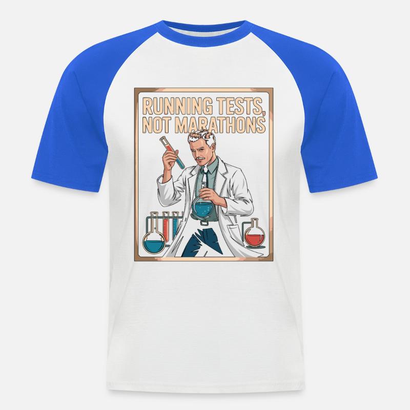 Lab Technician Running Tests Medical Technologist - Männer Baseball-T-Shirt - Weiß/Royalblau