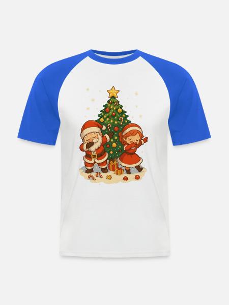 Dabbing Weihnachtsmann, Paar Shirt, lustig - Männer Baseball-T-Shirt - Weiß/Royalblau