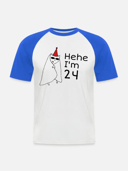 24-jähriges Jubiläum – 24-jähriges Jubiläumsgeschenk - Männer Baseball-T-Shirt - Weiß/Royalblau