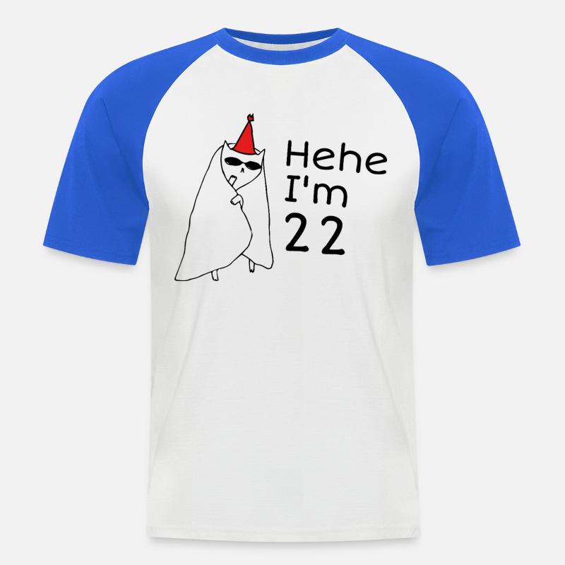 22-jähriges Jubiläum – 22-jähriges Jubiläumsgeschenk - Männer Baseball-T-Shirt - Weiß/Royalblau