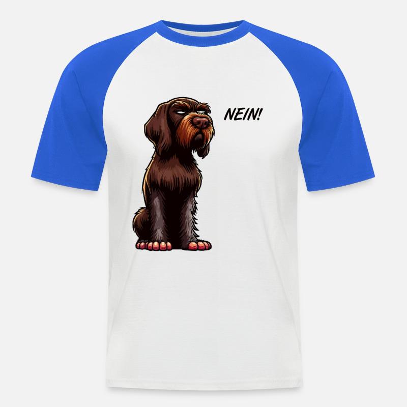 Nein Deutsch Drahthaar Deutsch-Drahthaar Besitzer - Männer Baseball-T-Shirt - Weiß/Royalblau