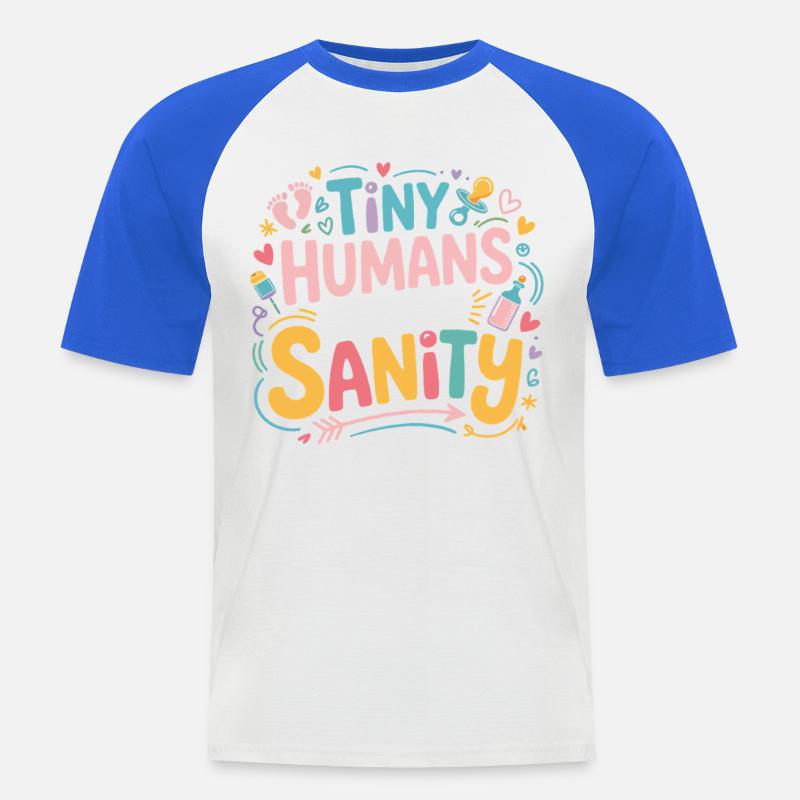 Tiny Humans Stehlen Mein Verstand - Männer Baseball-T-Shirt - Weiß/Royalblau