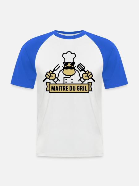 Grill Master (Grill / BBQ / BBQ / 3C) - Men's Baseball T-Shirt - white/royal blue