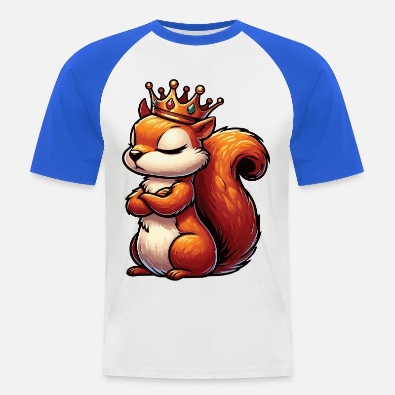 Eichhörnchen Eichhorn Eichhörnchenliebhaber Nager - Männer Baseball-T-Shirt - Weiß/Royalblau